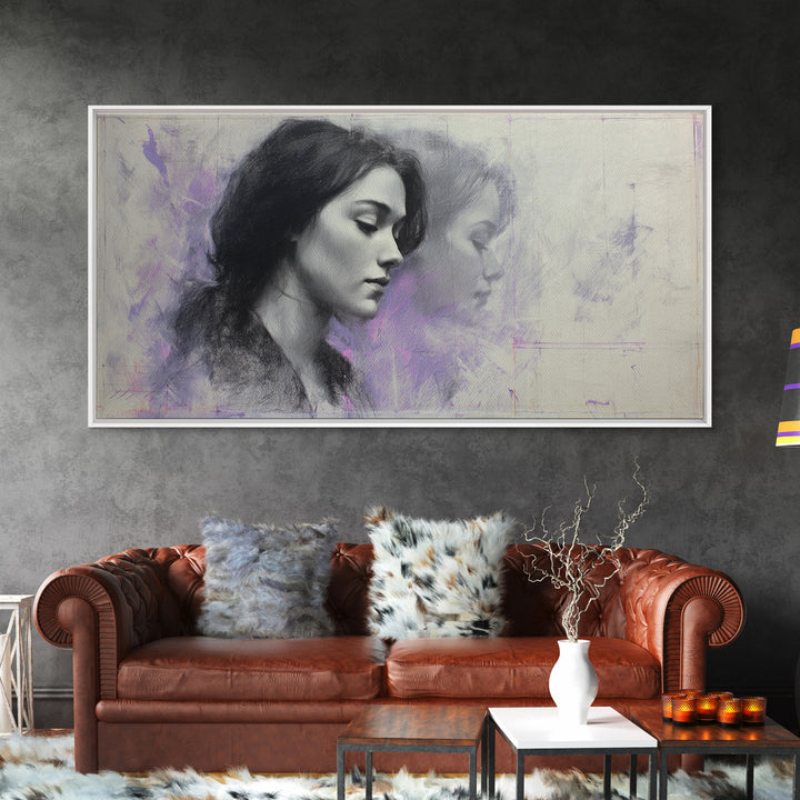 Layered Tapestry Pattern Framed Canvas Print, Eclectic Art, Portrait, Living Room Decor, Fine Art, Eclectic, Modern Decor, ECL-2x1-84