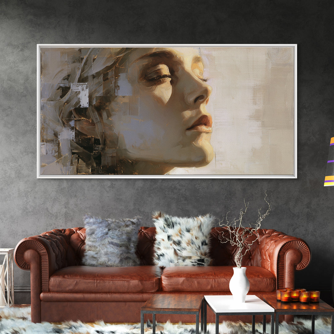 Surreal Desert with Floating Arches Framed Canvas Print, Eclectic Art, Boho, Living Room Decor, Eclectic, Unique Wall Art, ECL-2x1-90