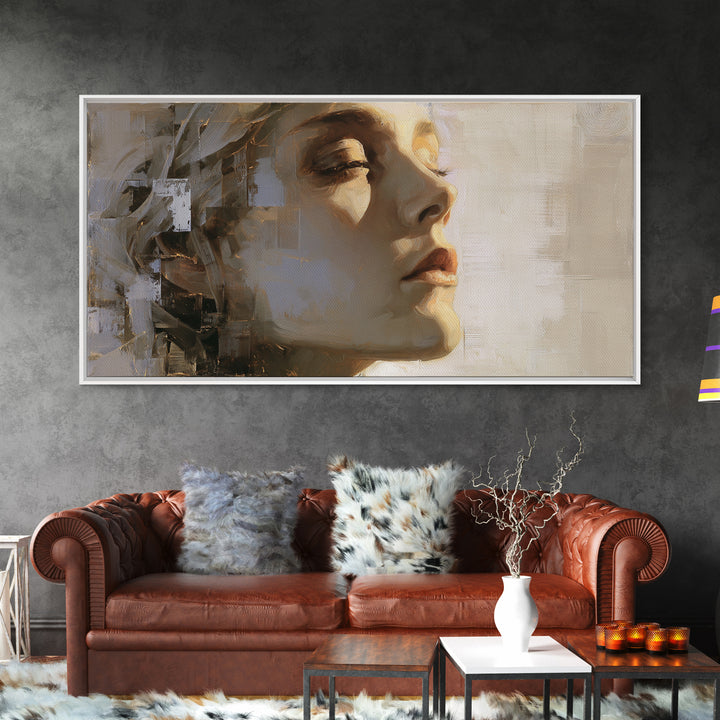 Surreal Desert with Floating Arches Framed Canvas Print, Eclectic Art, Boho, Living Room Decor, Eclectic, Unique Wall Art, ECL-2x1-90