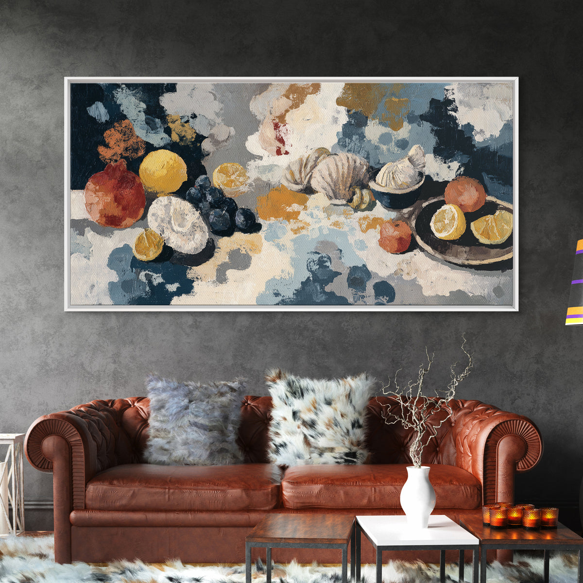Bohemian Patchwork Landscape Framed Canvas Print, Eclectic Art, Boho, Living Room Decor, Fine Art, Eclectic, Unique Wall Art, ECL-2x1-92