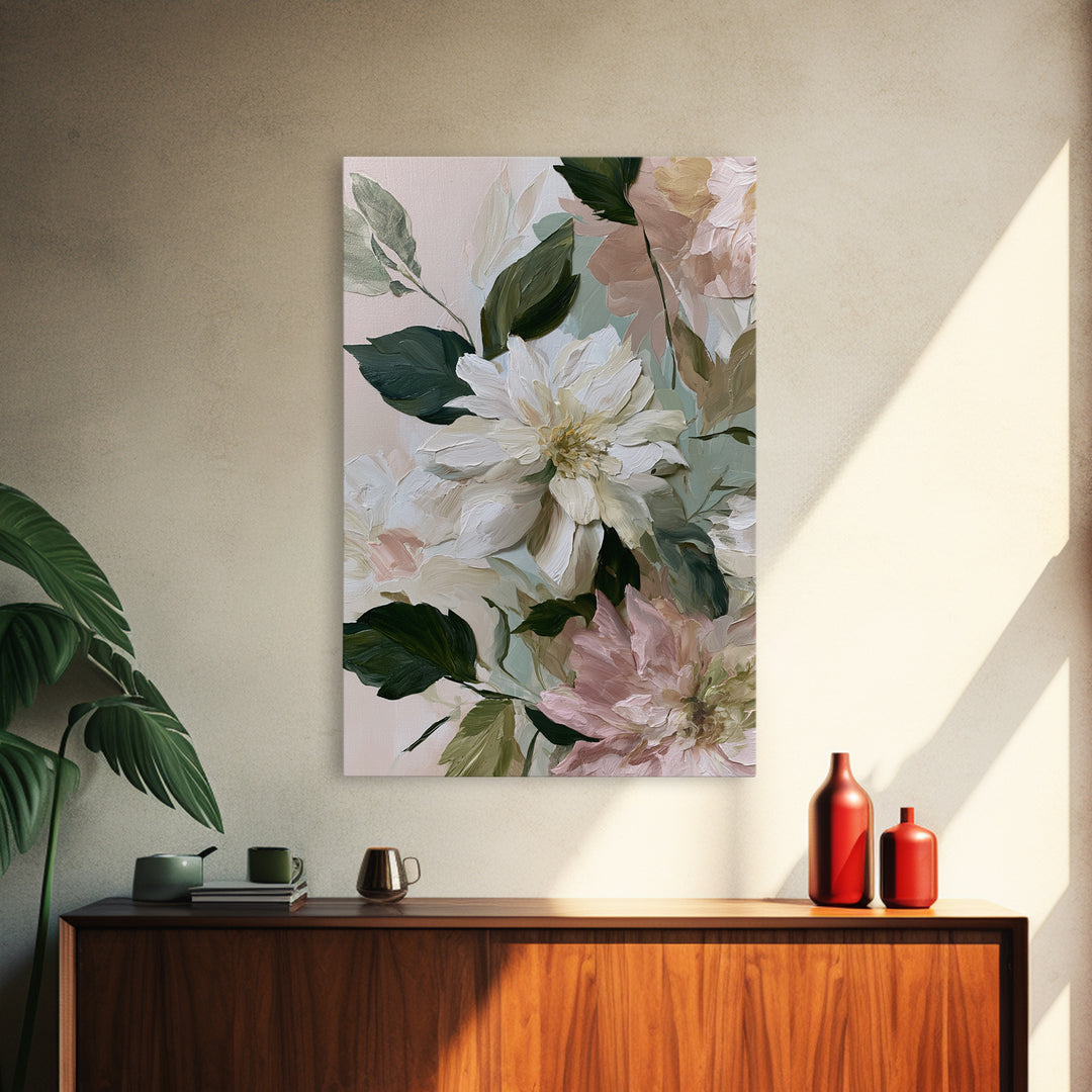 Matisse Inspired Cutouts with Botanical Details Framed Canvas Print, Eclectic Art, Artwork, Living Room Decor, Eclectic, ECL-2x3-38