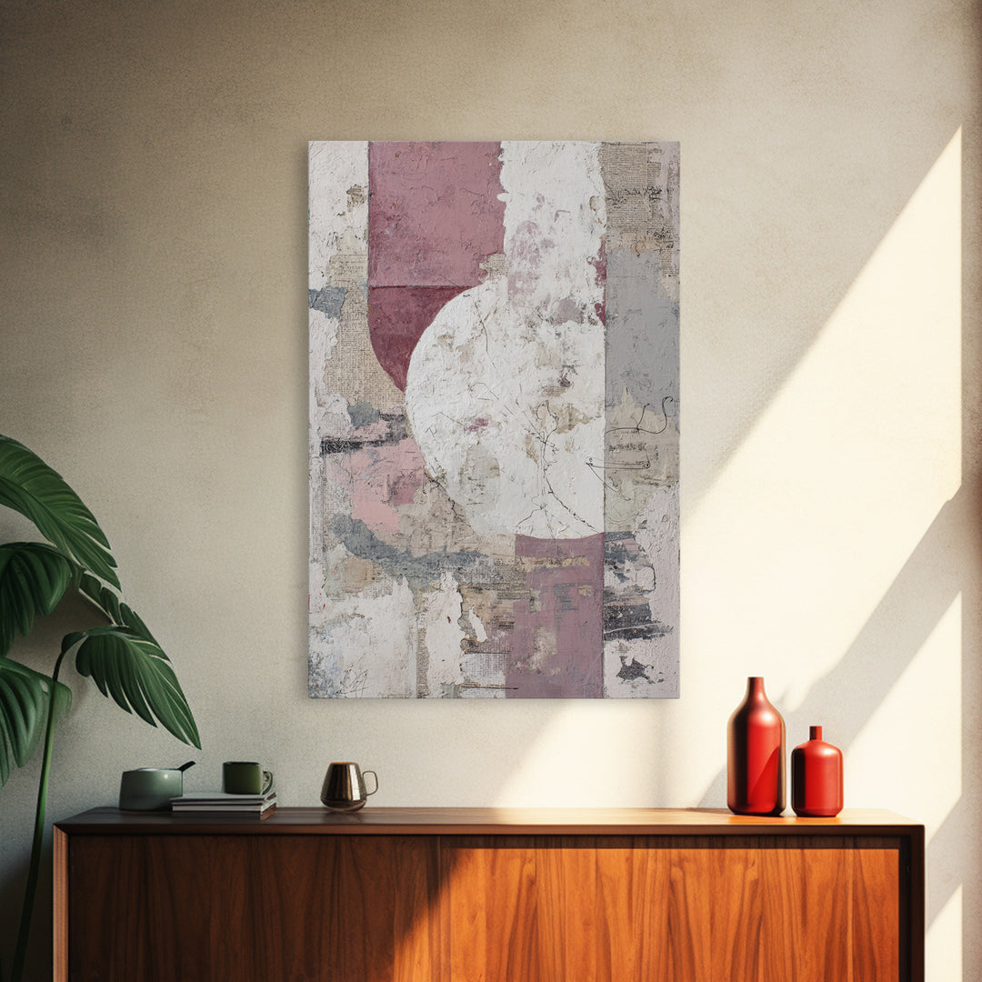 Abstract Shapes Layered Framed Canvas Print, Eclectic Art, Unique Wall Art, Living Room Decor, Abstract Art, Eclectic, ECL-2x3-60
