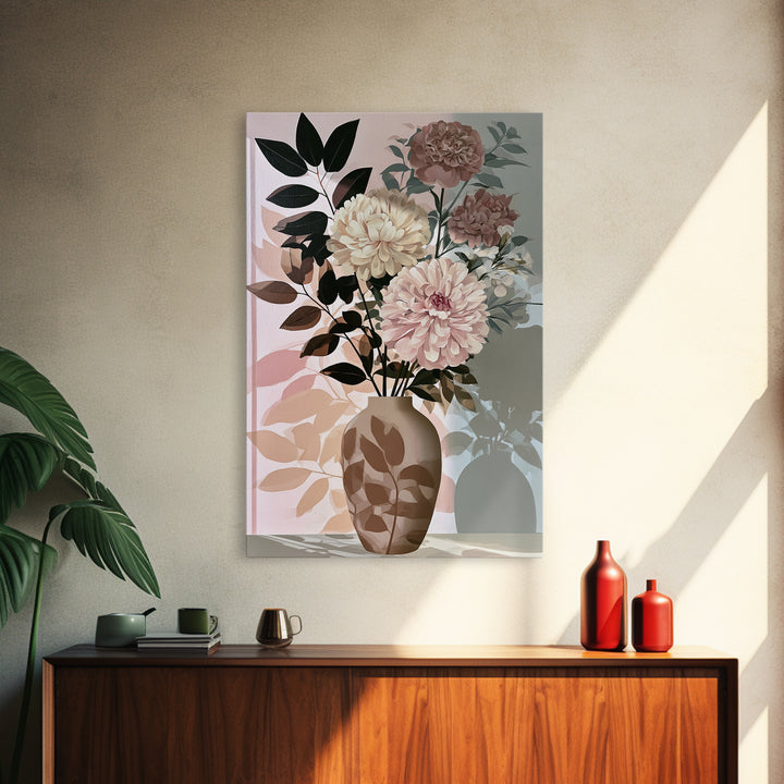 Retro Futurist Vase of Flowers Canvas Print, Eclectic Art, Original Art, Living Room Decor, Fine Art, Eclectic, Gallery Decor, ECL-2x3-66