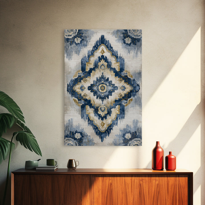 Layered Tapestry Pattern Canvas Print, Eclectic Art, Textured Painting, Living Room Decor, Fine Art, Eclectic, Digital Art, ECL-2x3-96
