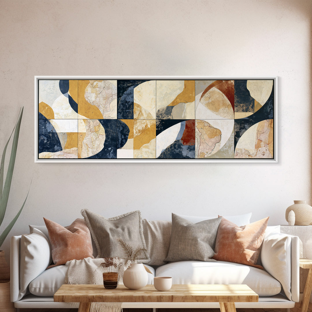 Abstract Shapes Layered Canvas Print, Eclectic Art, Unique Wall Art, Living Room Decor, Fine Art, Eclectic, Home Decor, ECL-3x1-20