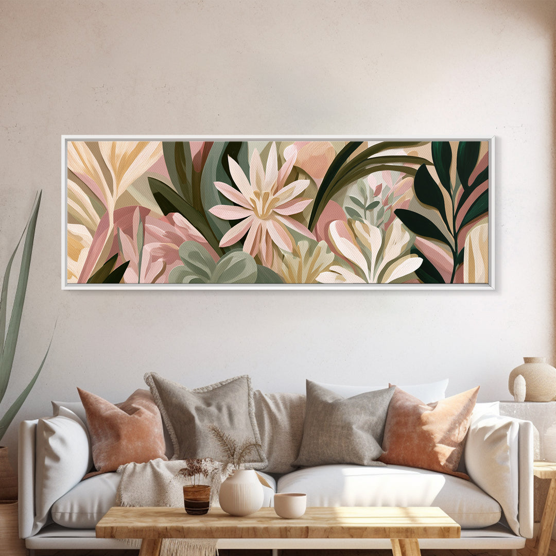 Matisse Inspired Cutouts with Botanical Details Canvas Print, Eclectic Art, Art Prints, Living Room Decor, Fine Art, Eclectic, ECL-3x1-22