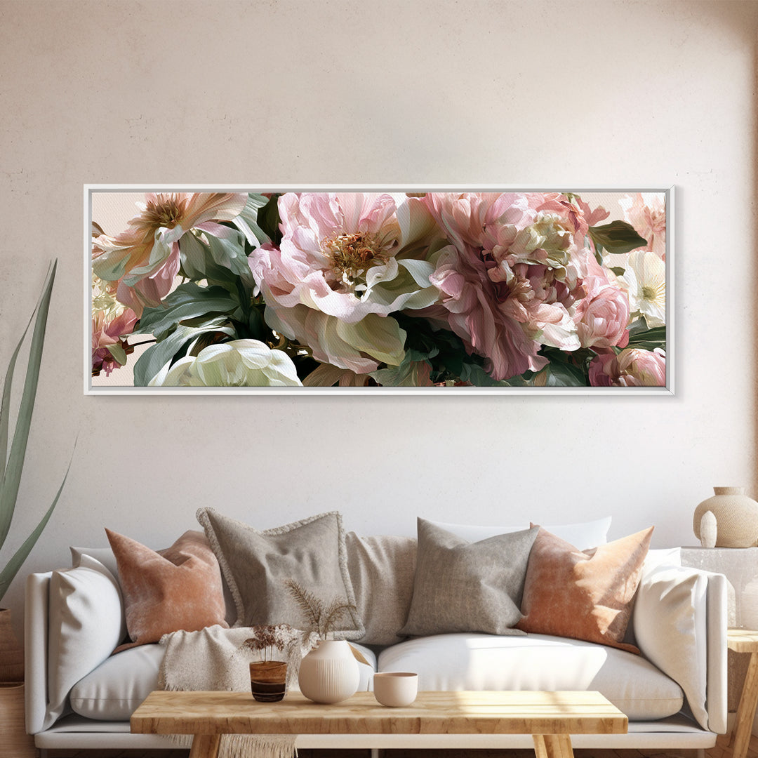 Retro Futurist Vase of Flowers Canvas Print, Eclectic Art, Living Room Decor, Fine Art, Eclectic, Textured Painting, ECL-3x1-50