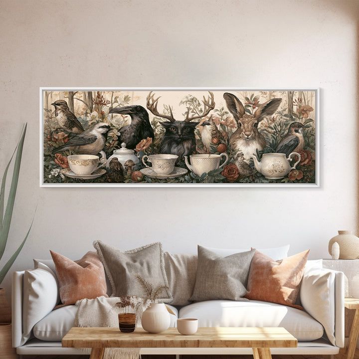 Odd Dream Garden Framed Canvas Print, Eclectic Art, Wall Art, Living Room Decor, Watercolor Art, Eclectic, Printables, ECL-3x1-57
