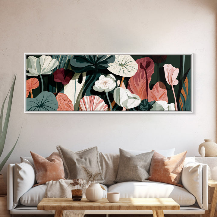 Matisse Inspired Cutouts with Botanical Details Canvas Print, Eclectic Art, Living Room Decor, Watercolor Art, Eclectic, ECL-3x1-70