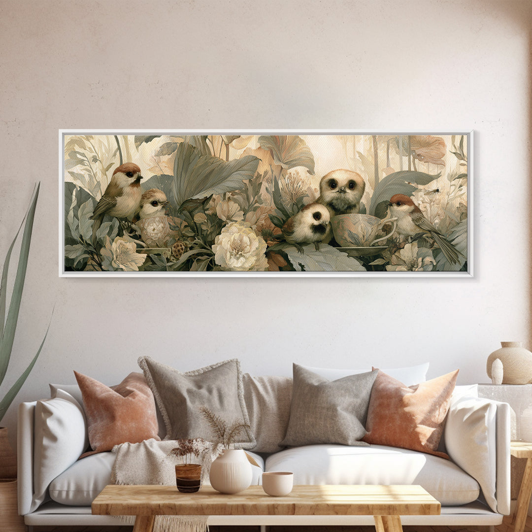 Odd Dream Garden Framed Canvas Print, Eclectic Art, Wall Art, Living Room Decor, Watercolor Art, Eclectic, Printables, ECL-3x1-81