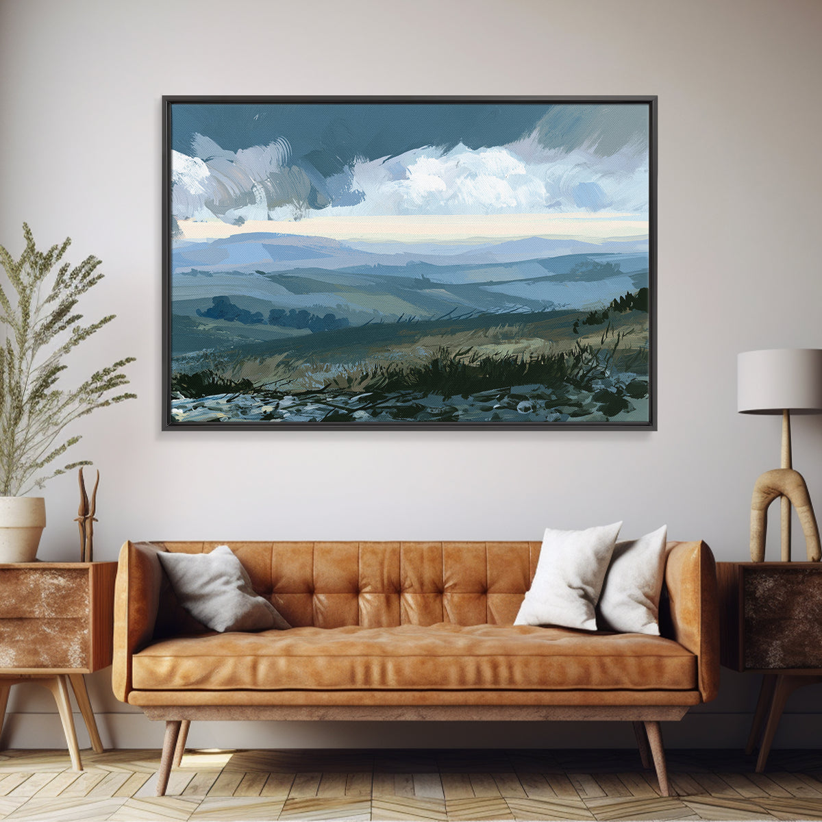 Playful Checkerboard Landscape Canvas Print, Eclectic Art, Art, Living Room Decor, Fine Art, Eclectic, Large Wall Art, ECL-3x2-37