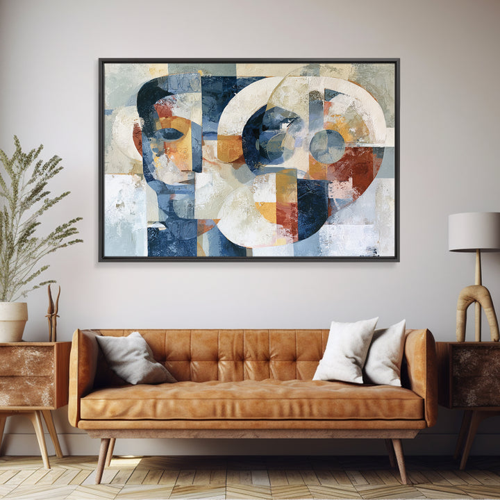 Abstract Mask with Playful Textures Canvas Print, Eclectic Art, Digital Art, Living Room Decor, Fine Art, Eclectic, ECL-3x2-48