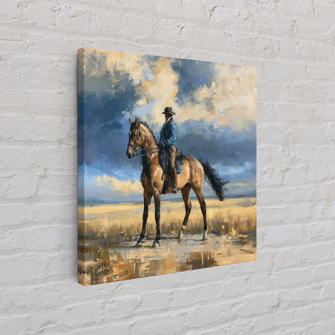 Dressage Horse in Refined Classical Pose Canvas Print, Equestrian Art, Cabin Decor, Living Room Decor, Fine Art, Equestrian, EQU-1x1-10