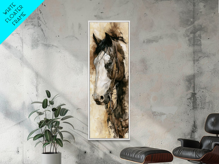 Horse Head Rendered Canvas Print, Equestrian Art, Gallery Wall Art, Living Room Decor, Fine Art, Equestrian, Textured Painting, EQU-1x3-18