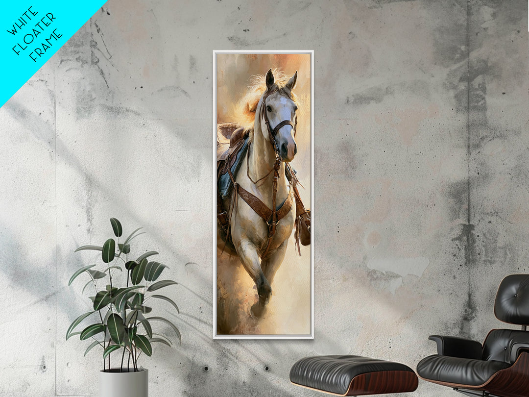 Dressage Horse in Refined Classical Pose Canvas Print, Equestrian Art, Green Wall Art, Living Room Decor, Fine Art, Equestrian, EQU-1x3-22