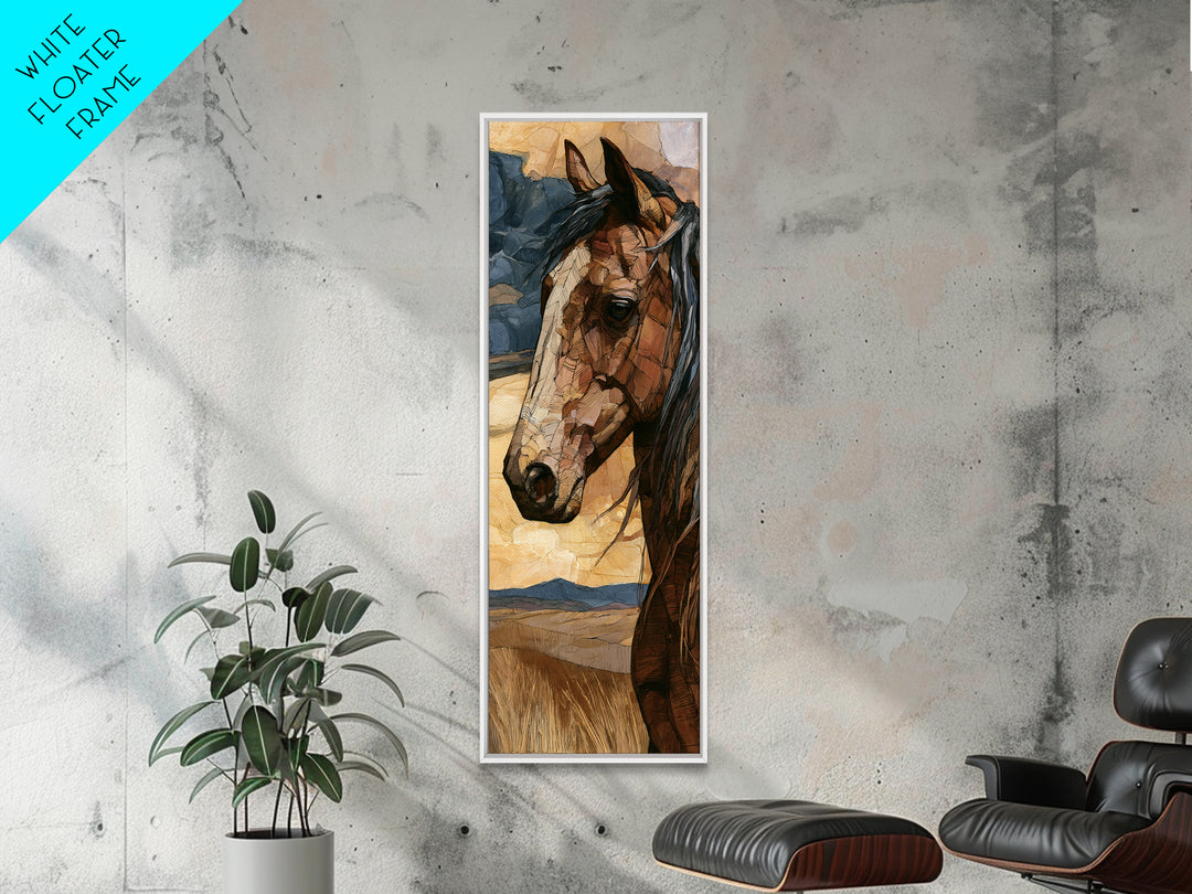 Horse Head Rendered Canvas Print, Equestrian Art, Art Print, Living Room Decor, Abstract Art, Equestrian, Large Wall Art, EQU-1x3-90