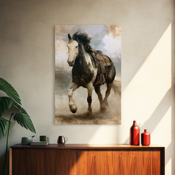 Horse Mane Flowing Like Abstract Waves Canvas Print, Equestrian Art, Fine Art Print, Living Room Decor, Abstract Art, EQU-2x3-27