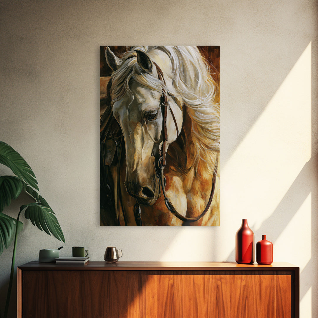 Horse Mane Flowing Like Abstract Waves Canvas Print, Equestrian Art, Living Room Decor, Abstract Art, Equestrian, EQU-2x3-99