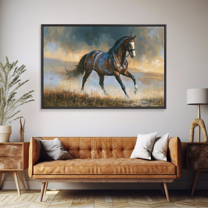 Dressage Horse in Refined Classical Pose Canvas Print, Equestrian Art, Living Room Decor, Equestrian, Farmhouse Wall Art, EQU-3x2-38