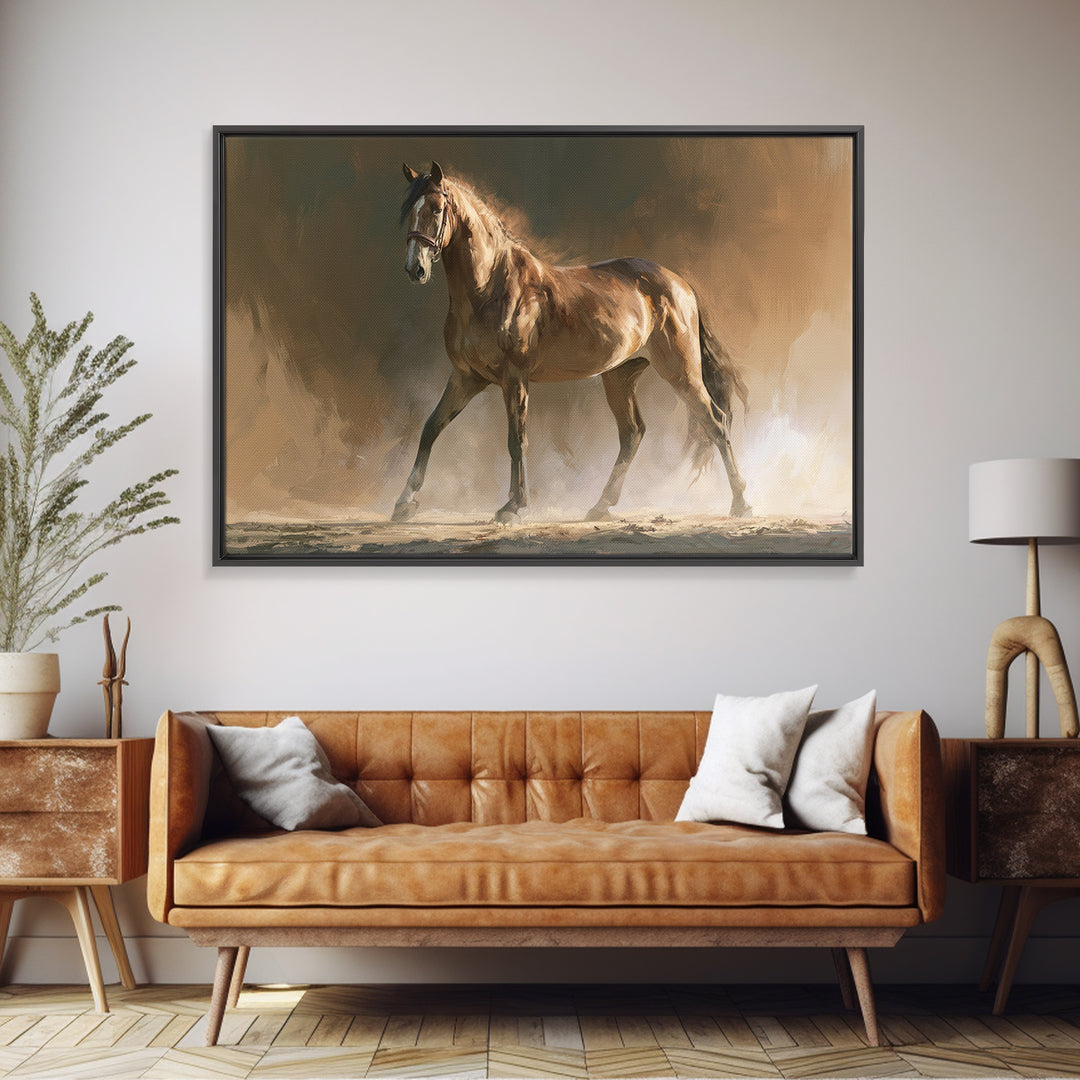Dressage Horse in Refined Classical Pose Canvas Print, Equestrian Art, Living Room Decor, Equestrian, Farmhouse Wall Art, EQU-3x2-62