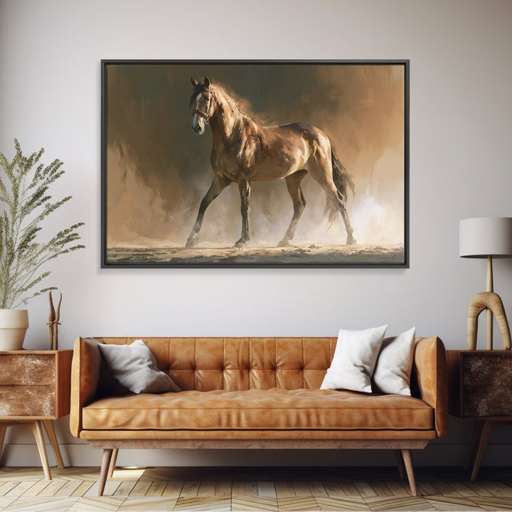 Dressage Horse in Refined Classical Pose Canvas Print, Equestrian Art, Living Room Decor, Equestrian, Farmhouse Wall Art, EQU-3x2-62