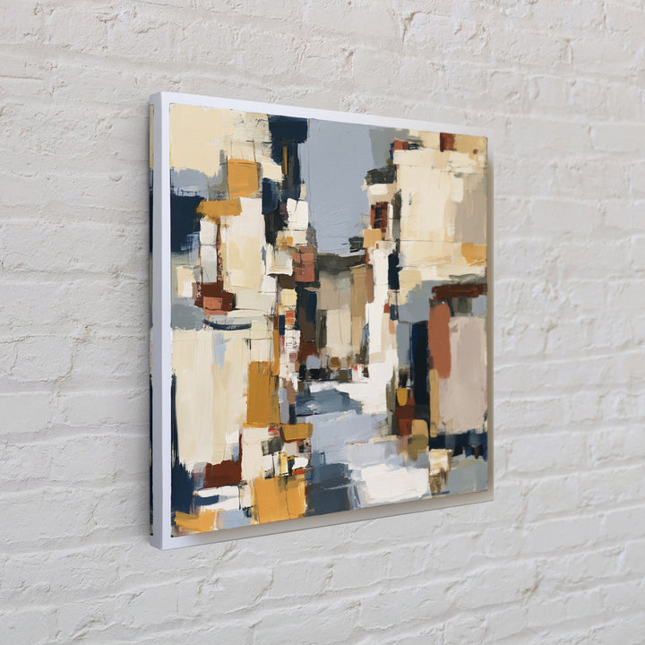 Distorted City Street Framed Canvas Print, Expressionist Art, Modern Decor, Living Room Decor, Fine Art, Expression, Wall Decor, EXP-1x1-1
