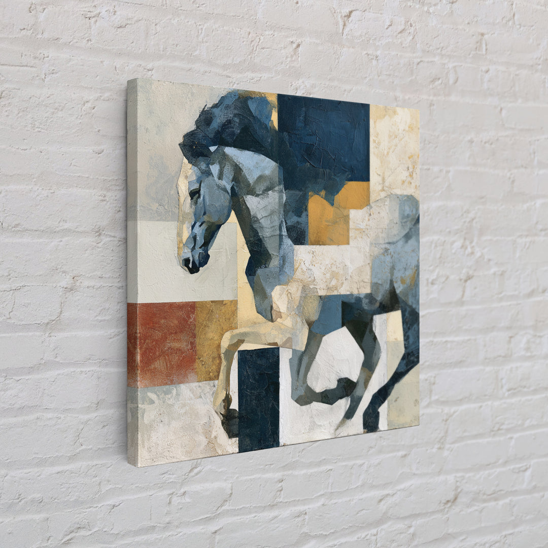 Expressionist Horse in Motion with Wild Mane Canvas Print, Expressionist Art, Modern Art, Living Room Decor, Expression, EXP-1x1-10