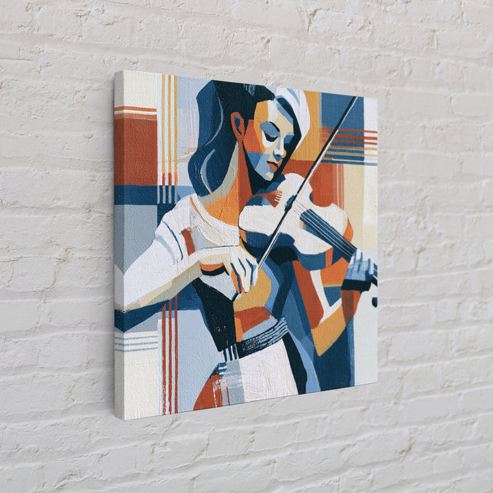 Violinist Painted in Electric Brush Marks Canvas Print, Expressionist Art, Colorful Wall Art, Living Room Decor, Expression, EXP-1x1-13