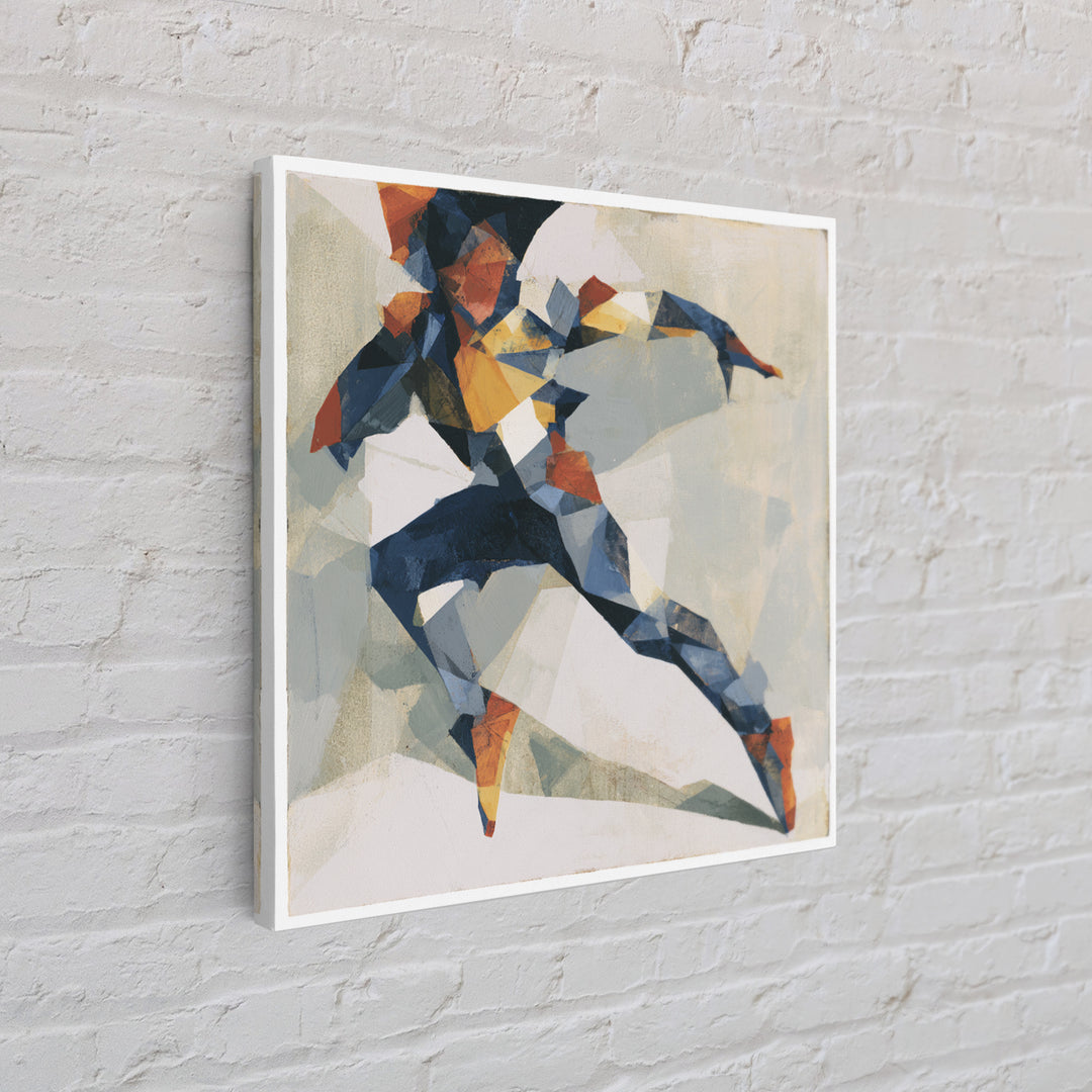 Dancer Figure Fractured into Vibrant Movement Canvas Print, Expressionist Art, Home Decor, Living Room Decor, Expression, EXP-1x1-4