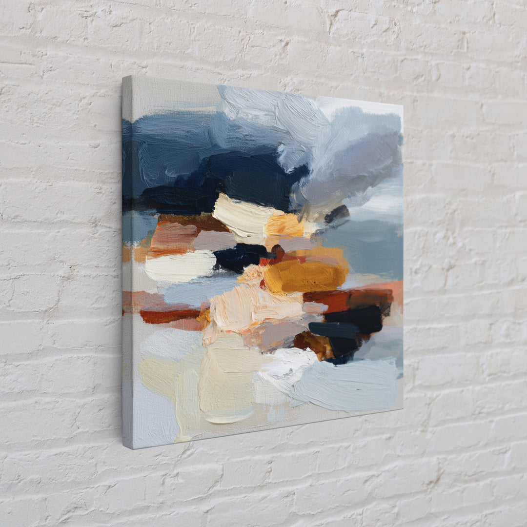 Stormy Landscape Painted Framed Canvas Print, Expressionist Art, Gallery Wall Art, Living Room Decor, Fine Art, Expression, EXP-1x1-51