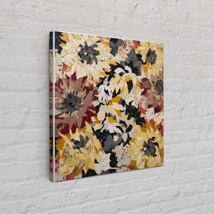 Sunflowers Twisting in Intense Painted Energy Canvas Print, Expressionist Art, Large Wall Art, Living Room Decor, Expression, EXP-1x1-56