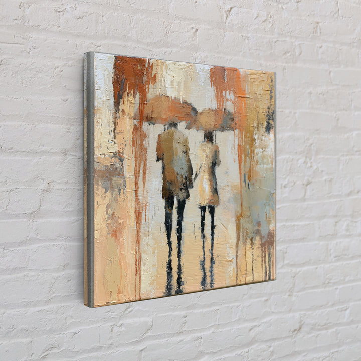 Couple Walking Through Rain Framed Canvas Print, Expressionist Art, Downloadable Prints, Living Room Decor, Expression, EXP-1x1-71