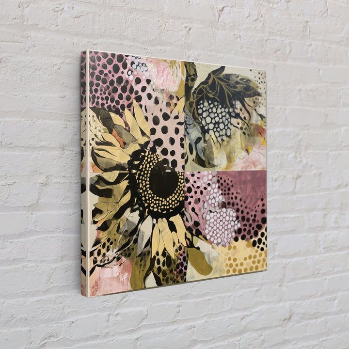 Sunflowers Twisting in Intense Painted Energy Canvas Print, Expressionist Art, Living Room Decor, Expression, EXP-1x1-8