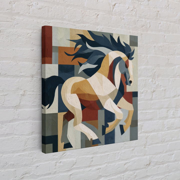 Expressionist Horse in Motion with Wild Mane Canvas Print, Expressionist Art, Boho Decor, Living Room Decor, Oil Painting, EXP-1x1-82