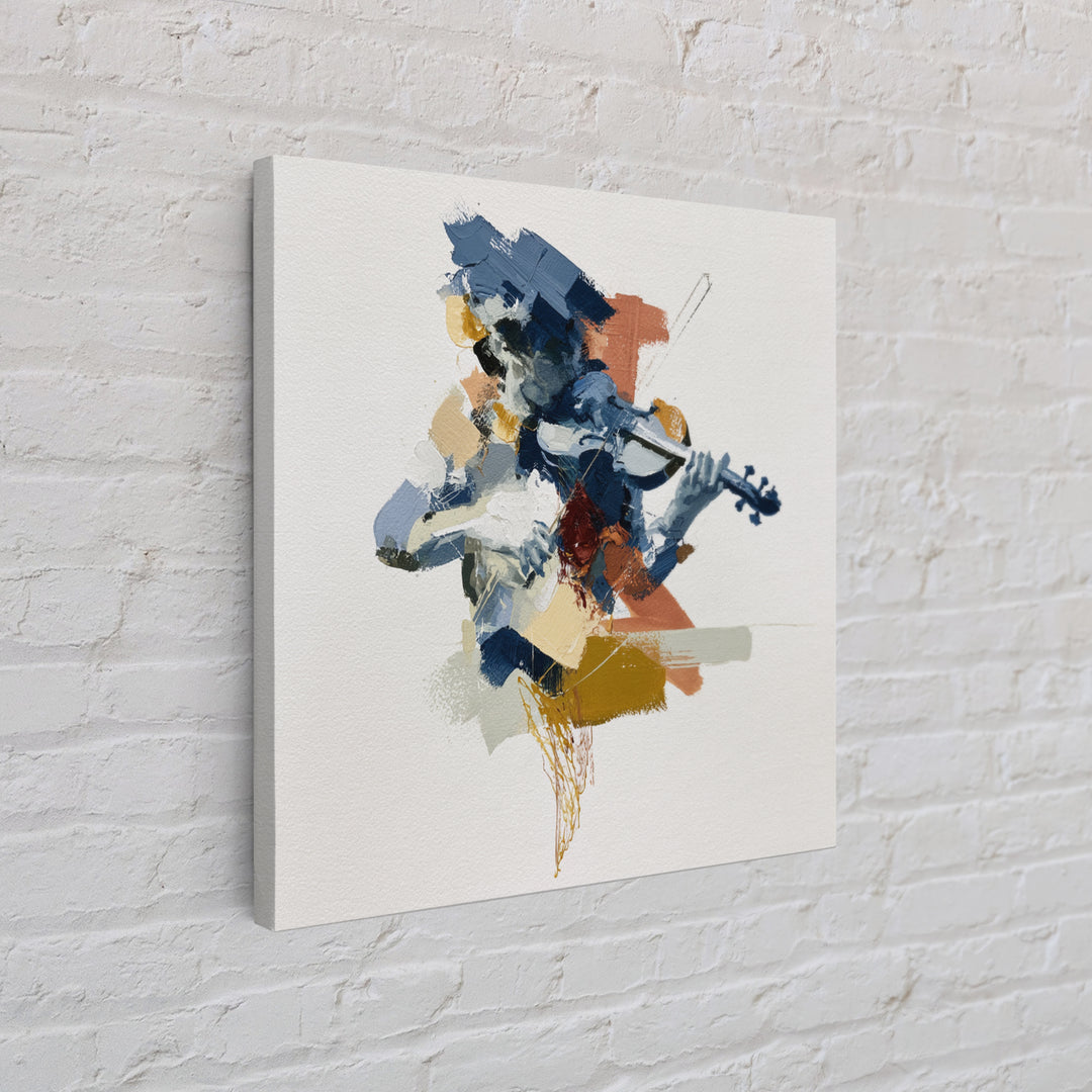Violinist Painted in Electric Brush Marks Canvas Print, Expressionist Art, Minimalist Decor, Living Room Decor, Expression, EXP-1x1-85
