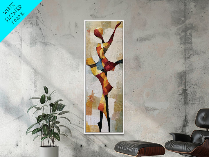 Dancer Figure Fractured into Vibrant Movement Canvas Print, Expressionist Art, Home Decor, Living Room Decor, Expression, EXP-1x3-16