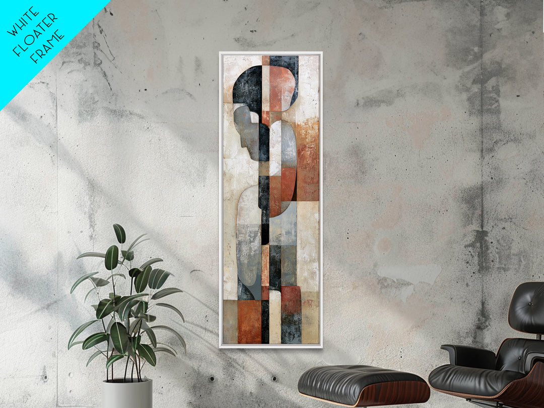 Seated Figure with Raw Gestural Outlines Framed Canvas Print, Expressionist Art, Abstract Art, Living Room Decor, Expression, EXP-1x3-19