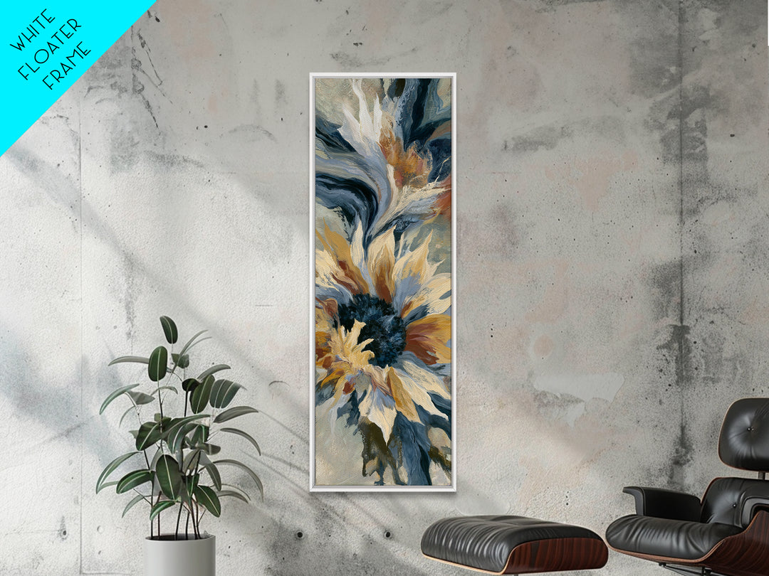 Sunflowers Twisting in Intense Painted Energy Framed Canvas Print, Expressionist Art, Art, Living Room Decor, Expression, EXP-1x3-20