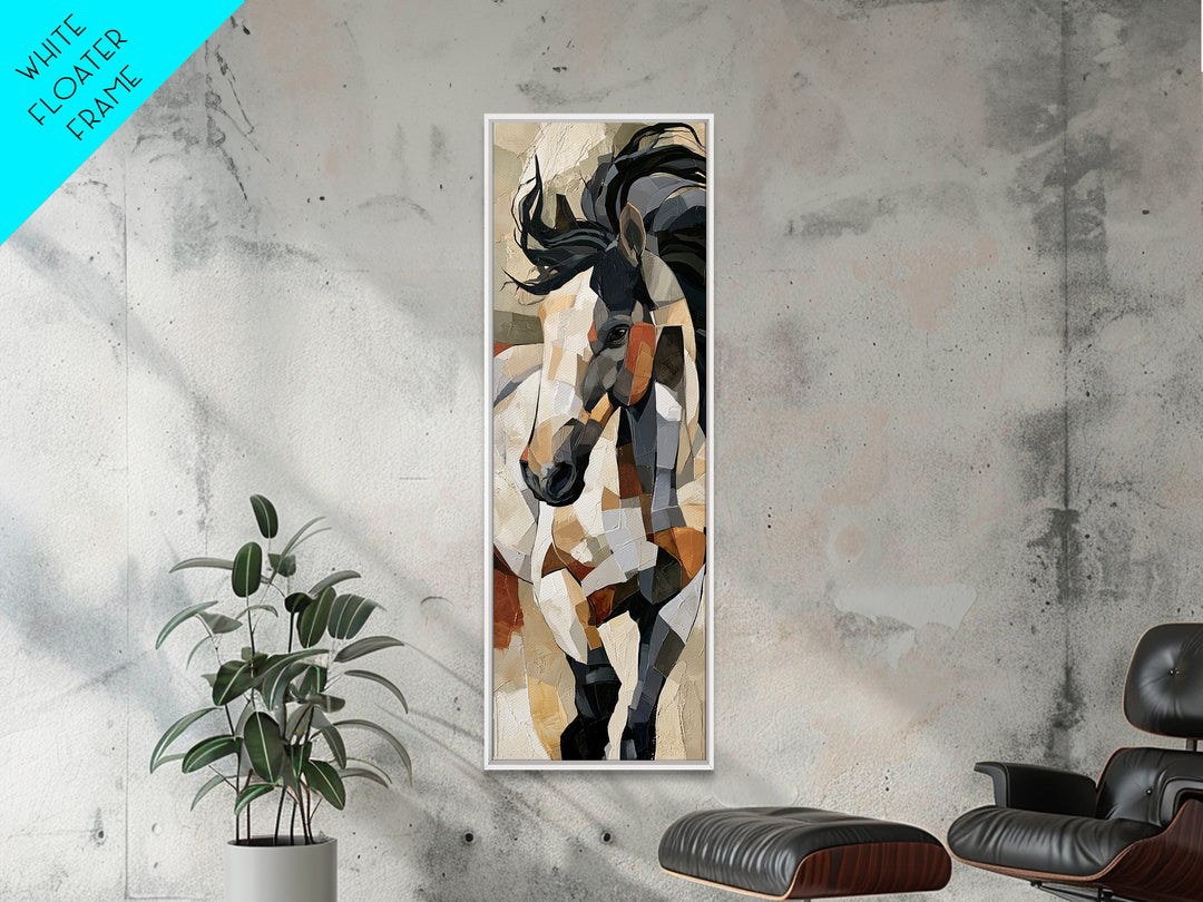 Expressionist Horse in Motion with Wild Mane Canvas Print, Expressionist Art, Minimalist Wall Art, Living Room Decor, EXP-1x3-22