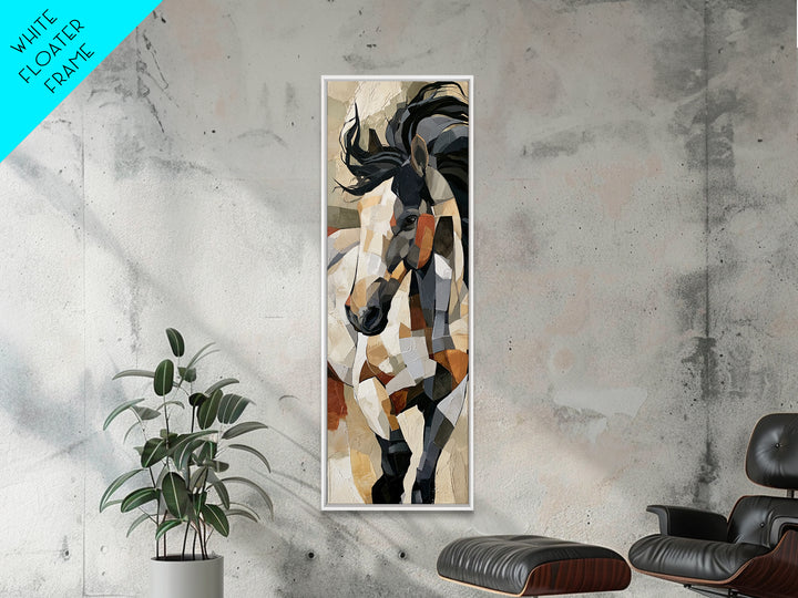 Expressionist Horse in Motion with Wild Mane Canvas Print, Expressionist Art, Minimalist Wall Art, Living Room Decor, EXP-1x3-22