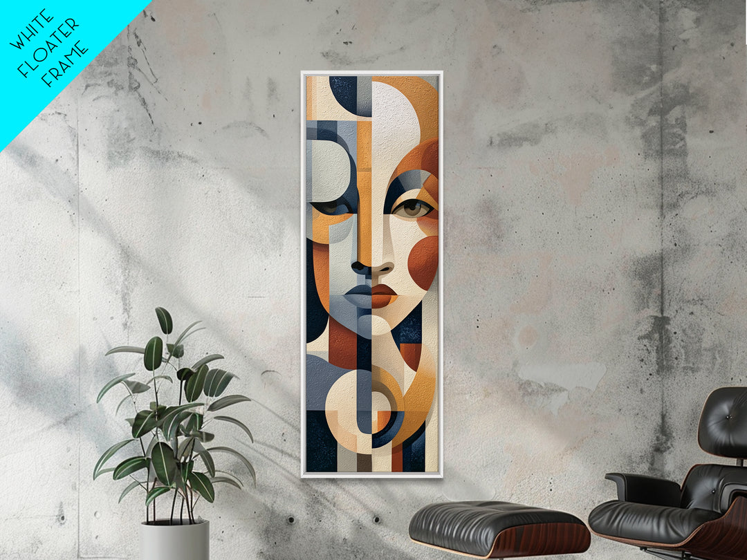 Abstract Face Split by Contrasting Emotions Canvas Print, Expressionist Art, Canvas Art, Living Room Decor, Expression, EXP-1x3-23