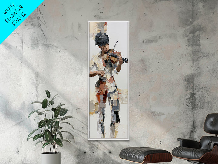 Violinist Painted in Electric Brush Marks Canvas Print, Expressionist Art, Digital Wall Art, Living Room Decor, Expression, EXP-1x3-25
