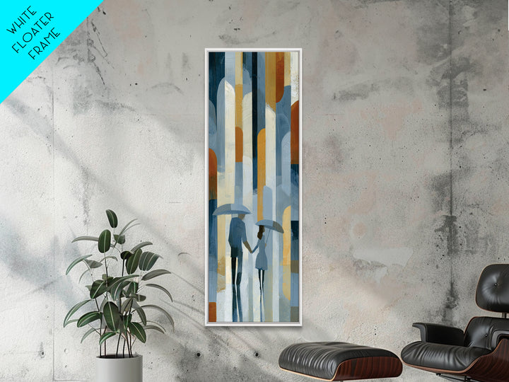 Couple Walking Through Rain Canvas Print, Expressionist Art, Large Wall Art, Living Room Decor, Fine Art, Expression, EXP-1x3-35