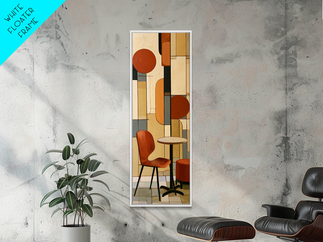 Lonely Caf Table Canvas Print, Expressionist Art, Blue Wall Art, Living Room Decor, Fine Art, Expression, Luxury Decor, EXP-1x3-41