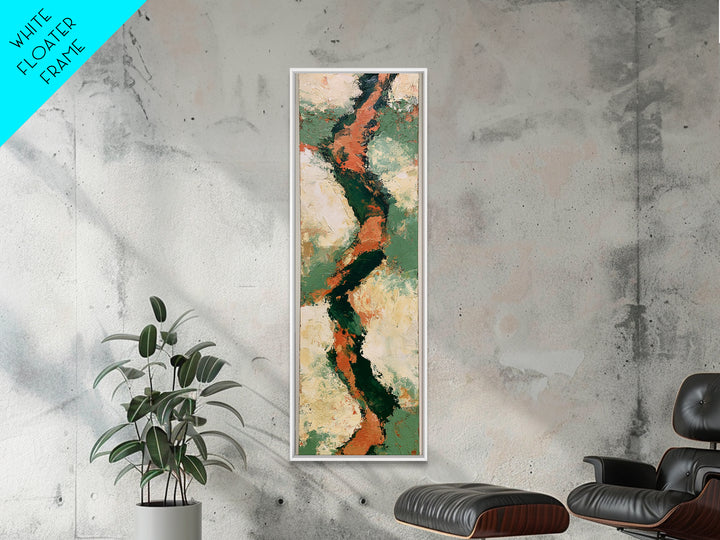 Garden Path with Thick Green and Orange Canvas Print, Expressionist Art, Fine Art Print, Living Room Decor, Expression, EXP-1x3-50