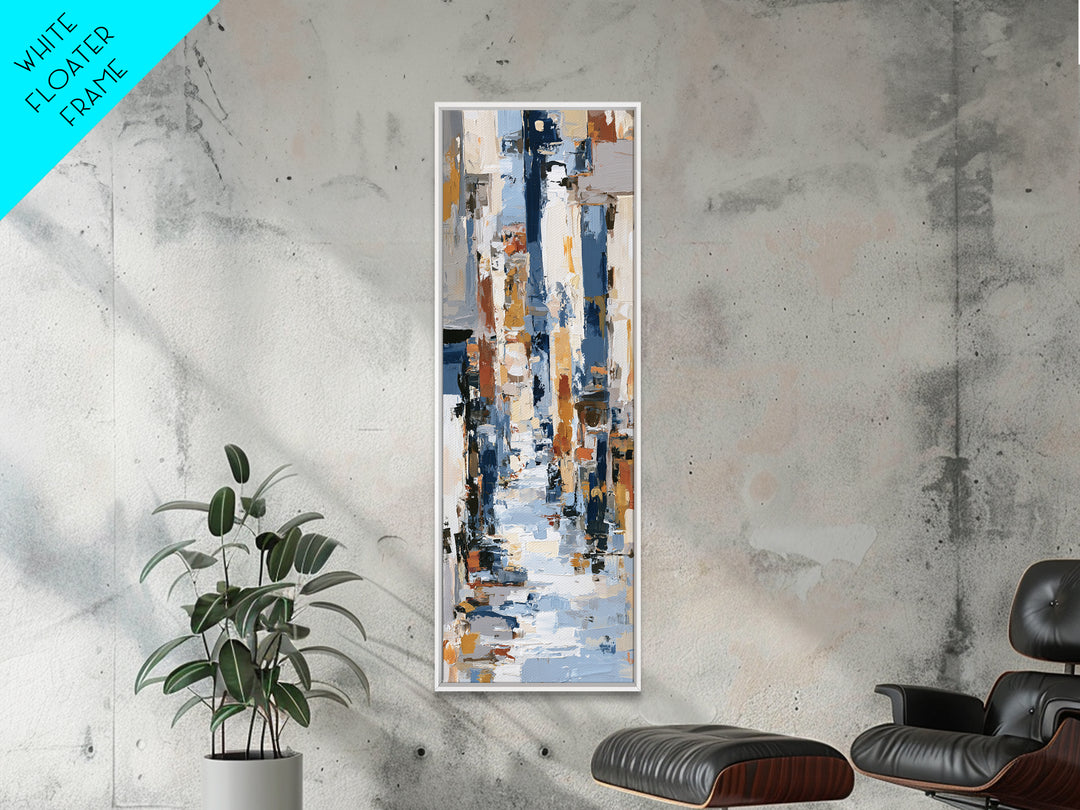 Distorted City Street Framed Canvas Print, Expressionist Art, Painting, Living Room Decor, Expression, Abstract Wall Art, EXP-1x3-61