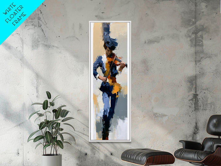 Violinist Painted in Electric Brush Marks Canvas Print, Expressionist Art, Abstract Art, Living Room Decor, Expression, EXP-1x3-73