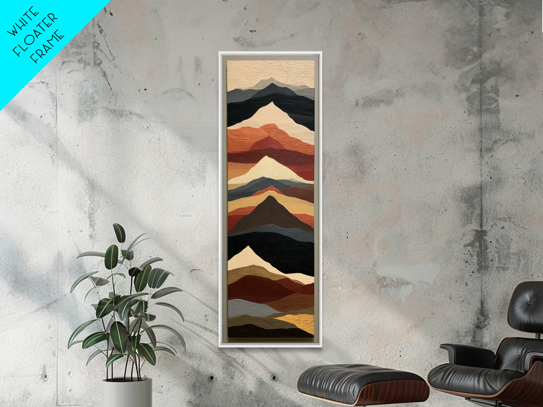 Mountain Landscape in Vibrating Color Bands Canvas Print, Expressionist Art, Unique Wall Art, Living Room Decor, Expression, EXP-1x3-81