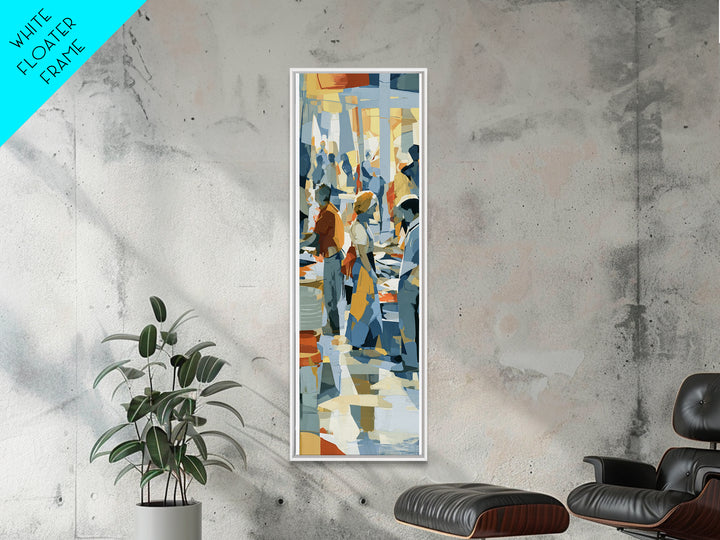Fish Market Scene Canvas Print, Expressionist Art, Boho Decor, Living Room Decor, Fine Art, Expression, Digital Prints, EXP-1x3-82