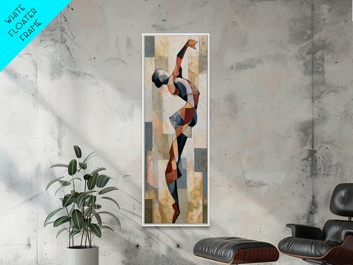 Dancer Figure Fractured into Vibrant Movement Canvas Print, Expressionist Art, Modern Art, Living Room Decor, Oil Painting, EXP-1x3-88